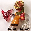 BP31 lucite donkey/bakelite Mexican man pin